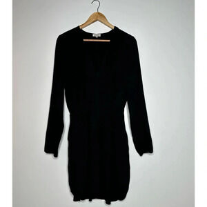 Wilfred Black Long Sleeve V-Neck Mini Dress Size Large